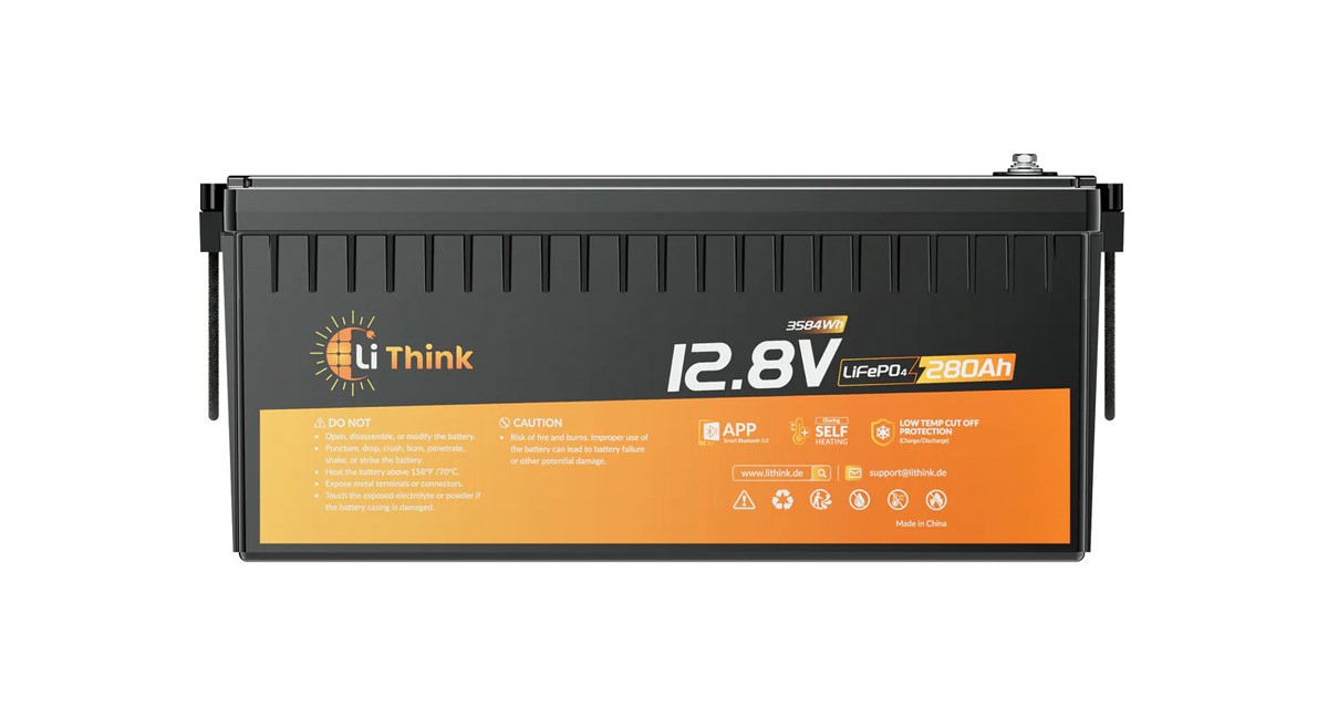 Batteria lithink 12v 280ah autoriscaldante retro