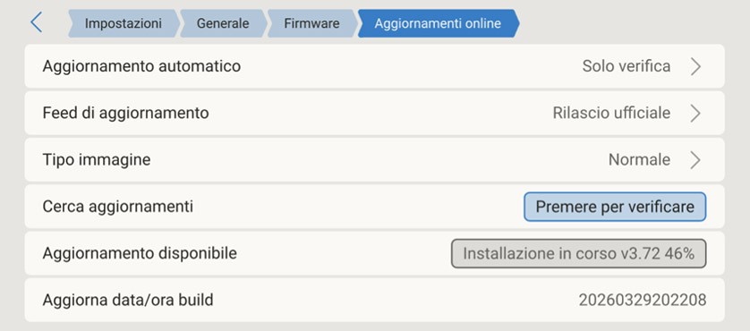 Victron energy venus os aggiornamento in corso gui v2